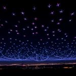 Pertunjukan drone di langit malam Indonesia